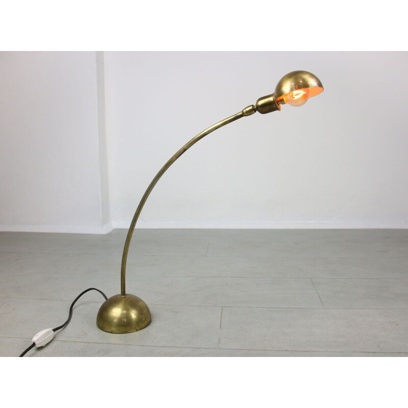 Mid-century brass Arc table lamp