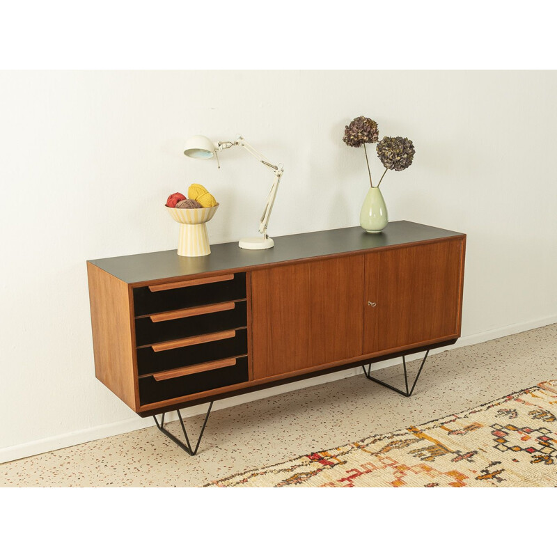 Vintage teakhouten dressoir met twee deuren van Wk Möbel, Duitsland 1960