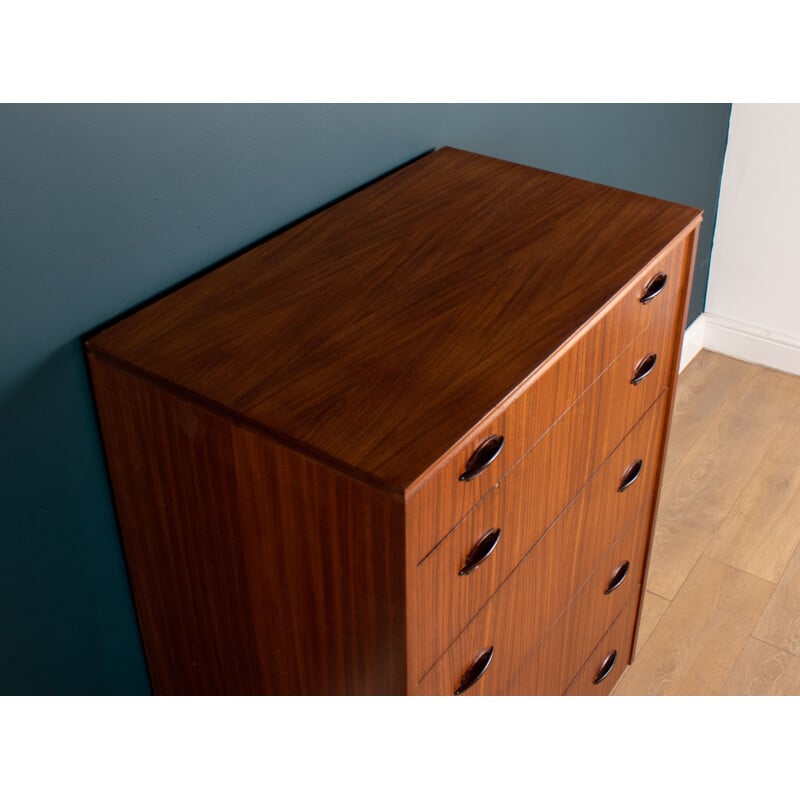 Mid century Zebrano chest of drawers by Elliots Of Newbury, 1960s 