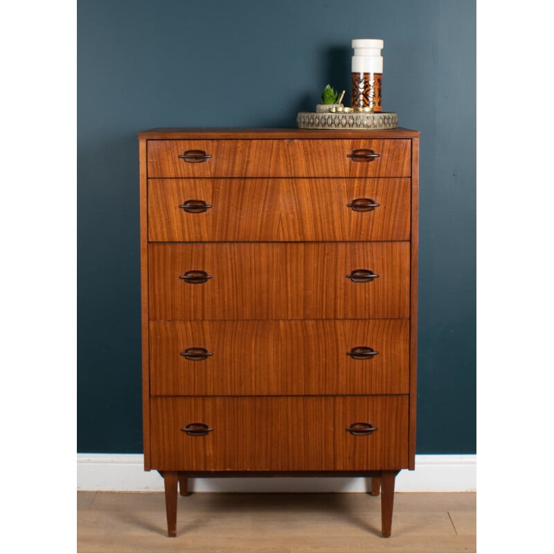 Mid century Zebrano chest of drawers by Elliots Of Newbury, 1960s 