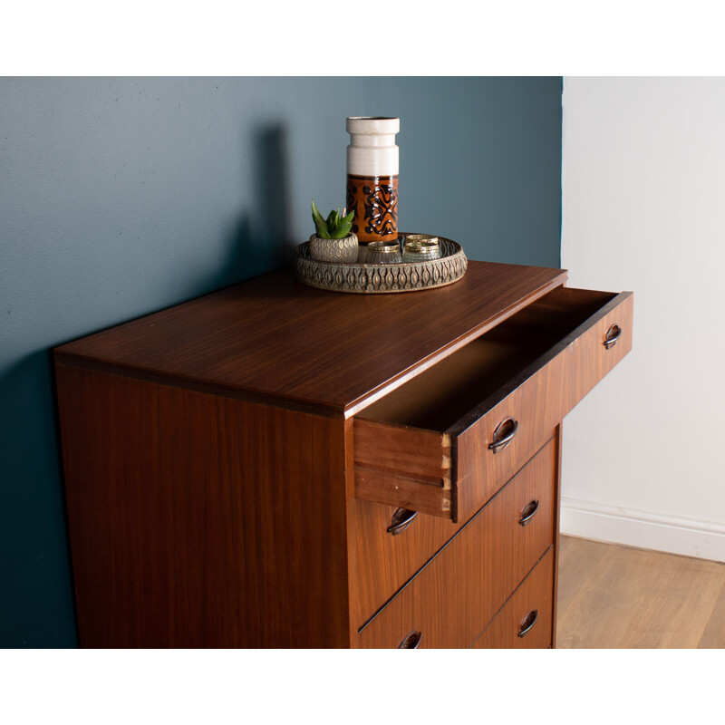 Mid century Zebrano chest of drawers by Elliots Of Newbury, 1960s 