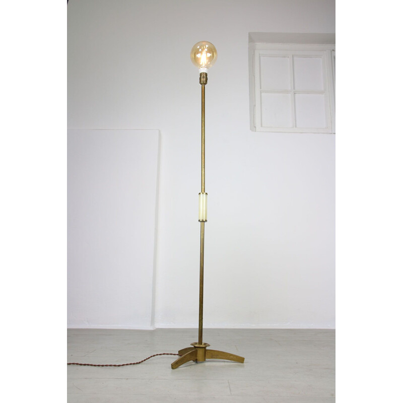 Lámpara de pie vintage minimalista de latón y mármol