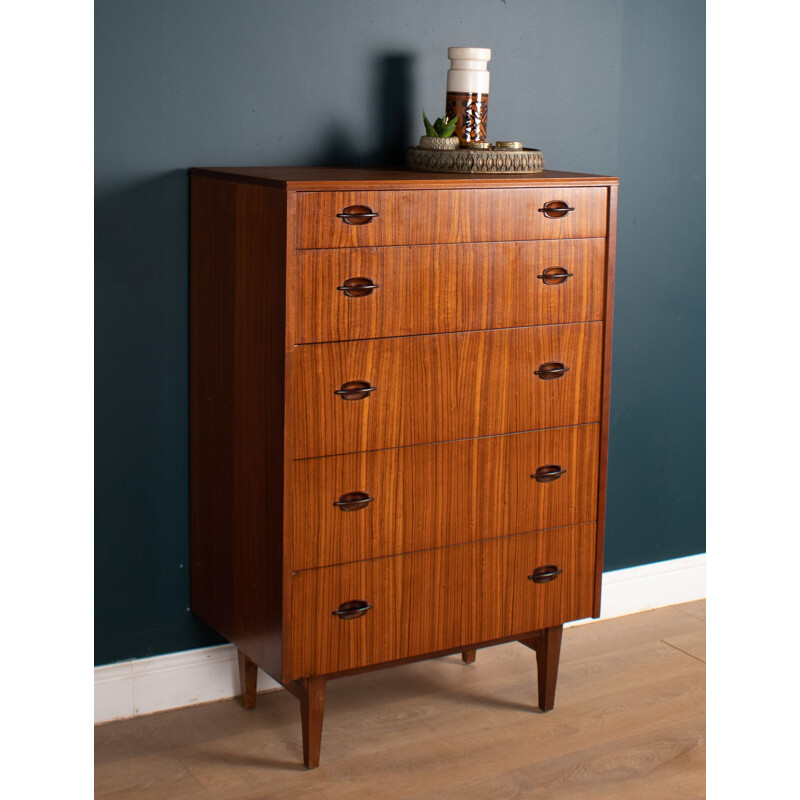 Commode vintage en zebrano par Elliots Of Newbury, 1960