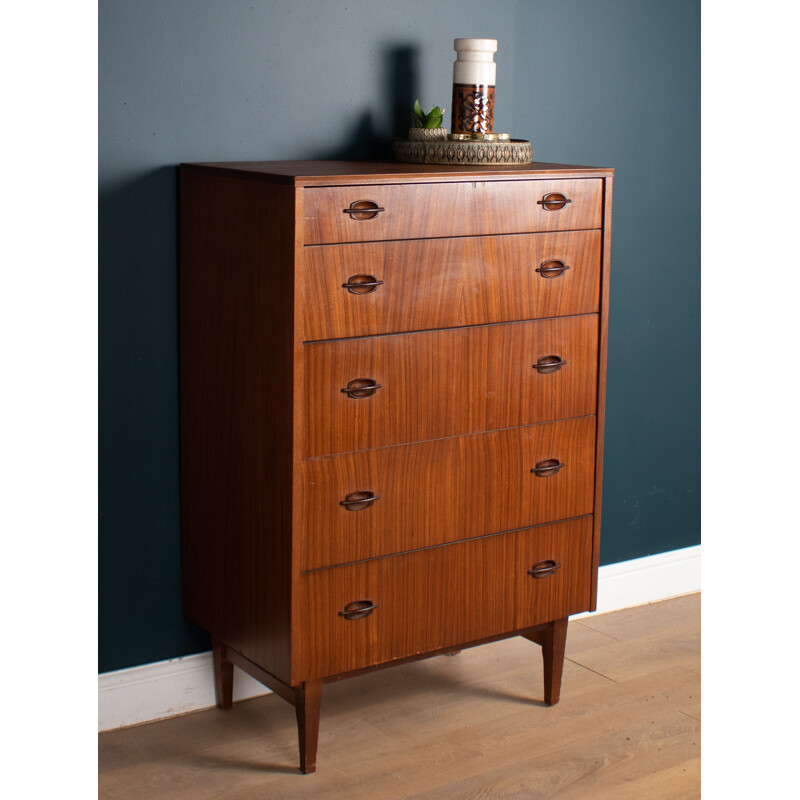 Mid century Zebrano chest of drawers by Elliots Of Newbury, 1960s