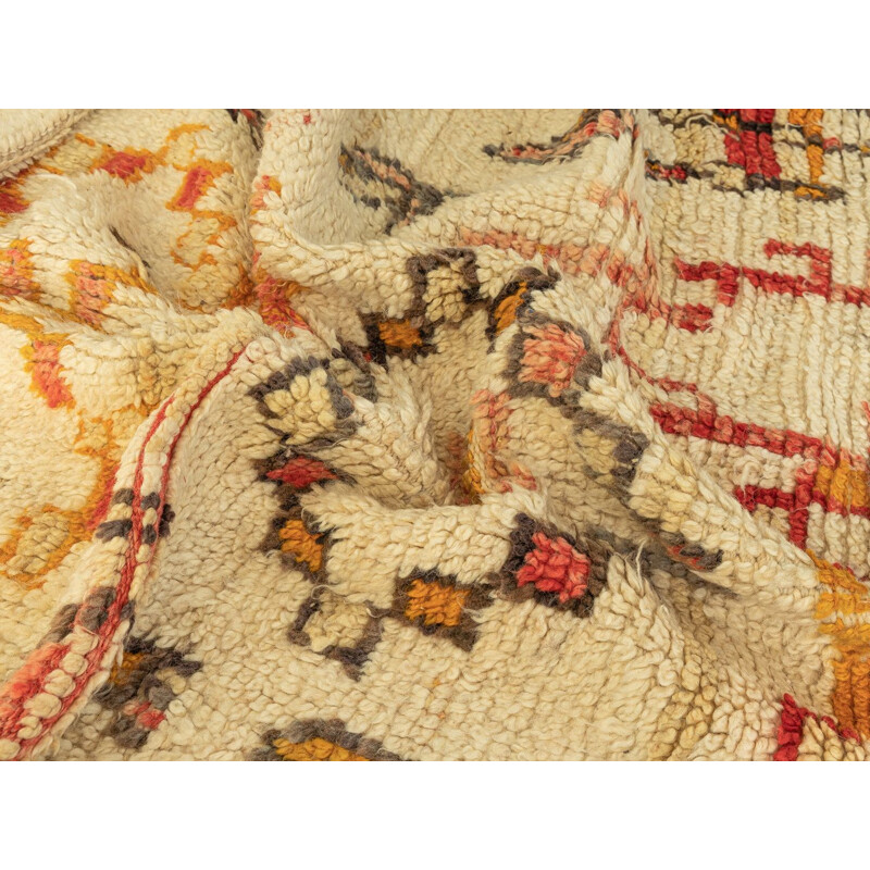 Vintage Azilal Berber tapijt in wol, Marokko 1980