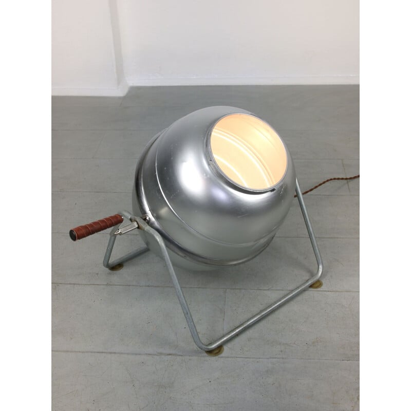 Mid-century aluminium floor reflector lamp