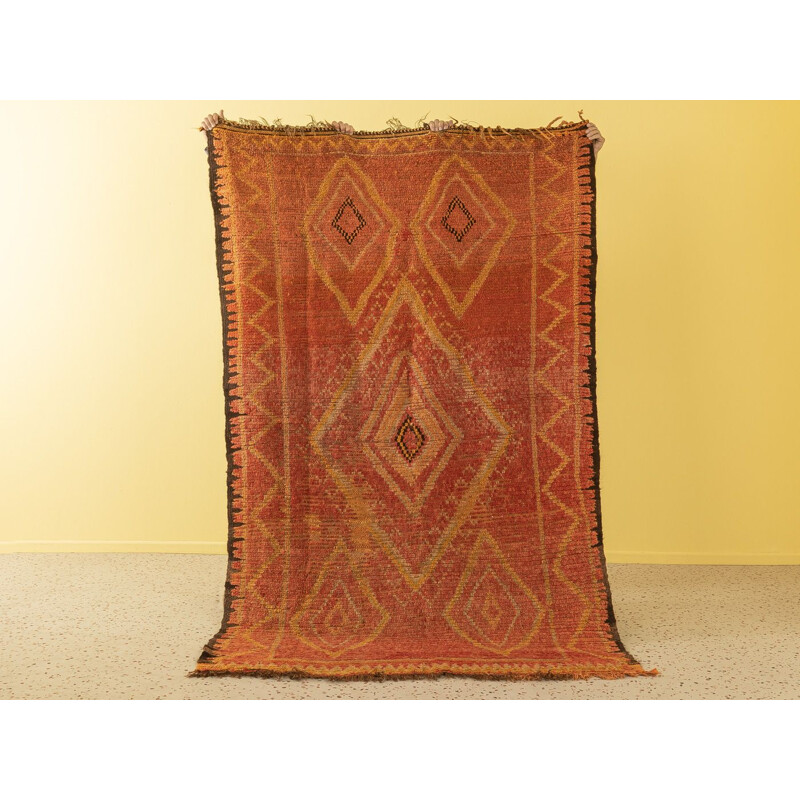 Rehamna vintage Berber wool carpet, Morocco 1980