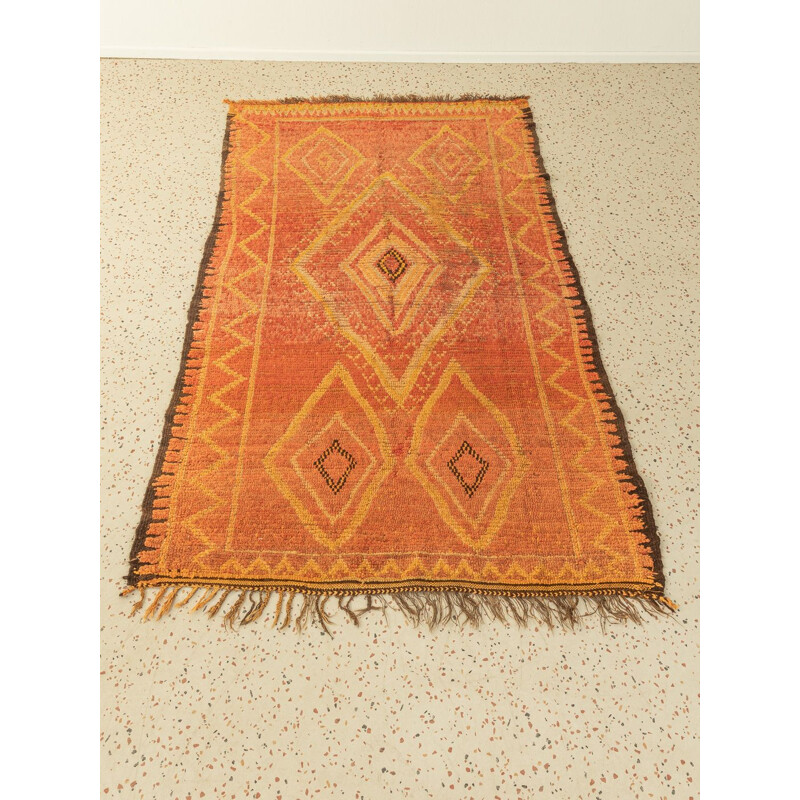 Rehamna vintage Berber wool carpet, Morocco 1980