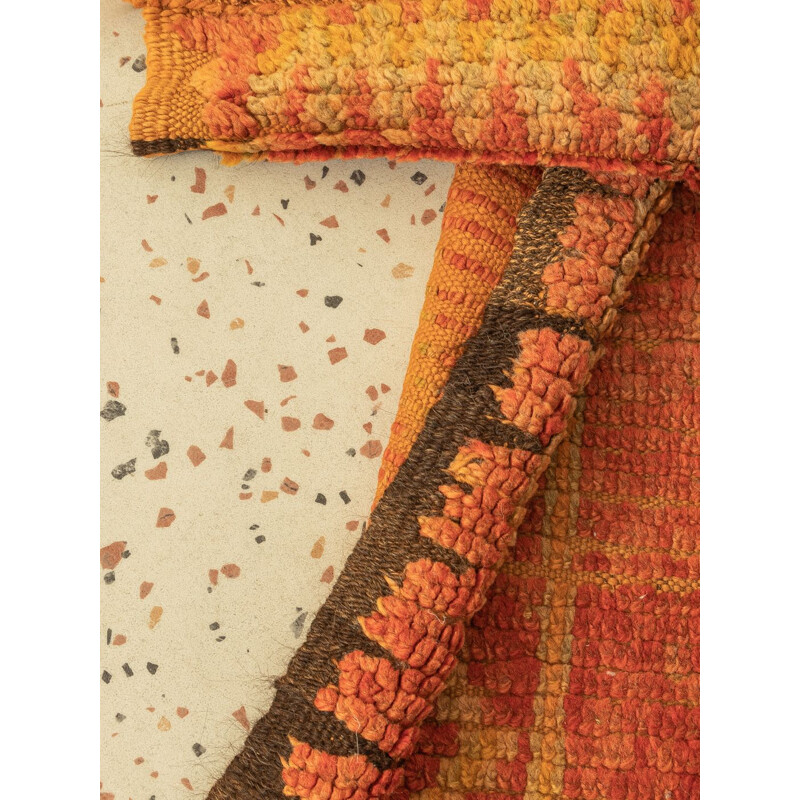 Rehamna vintage Berber wool carpet, Morocco 1980