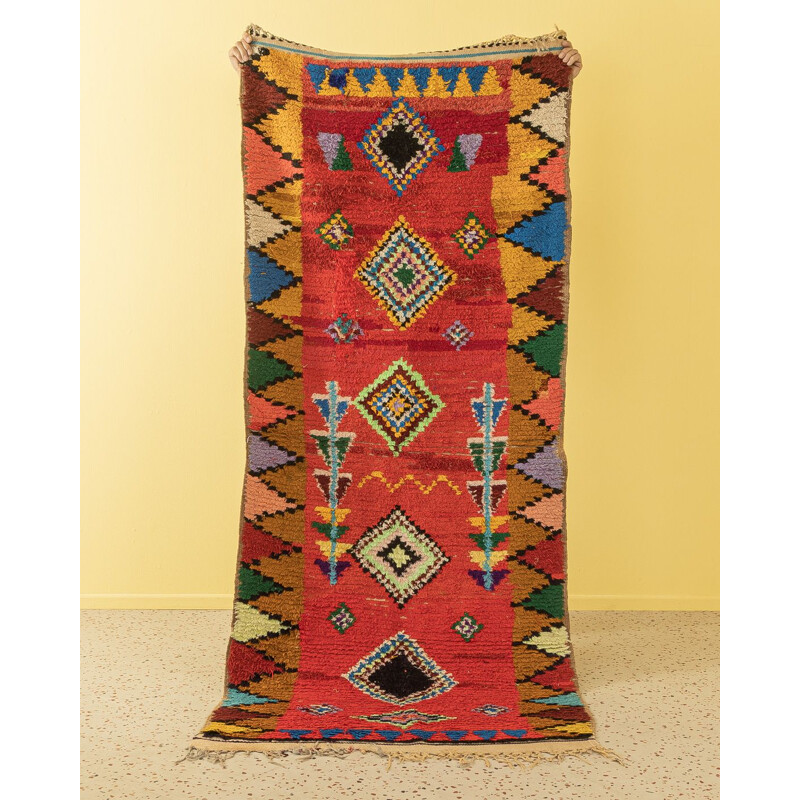 Vintage Berber carpet Boujad in wool, Morocco