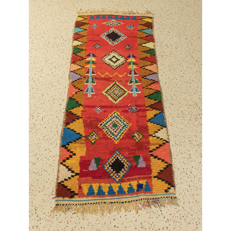 Vintage Berber carpet Boujad in wool, Morocco