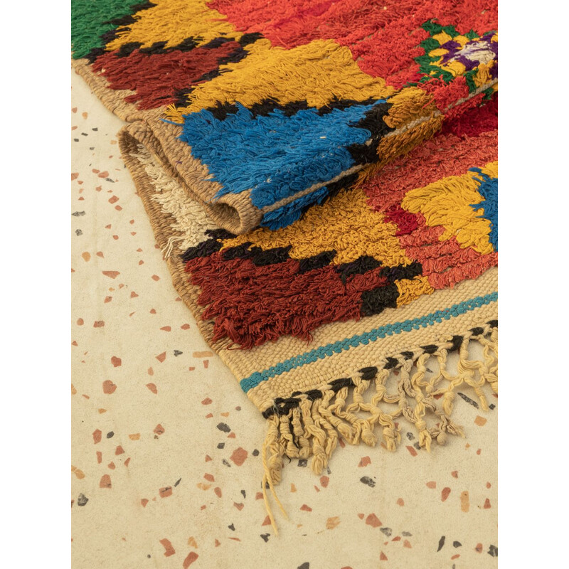 Vintage Berber carpet Boujad in wool, Morocco