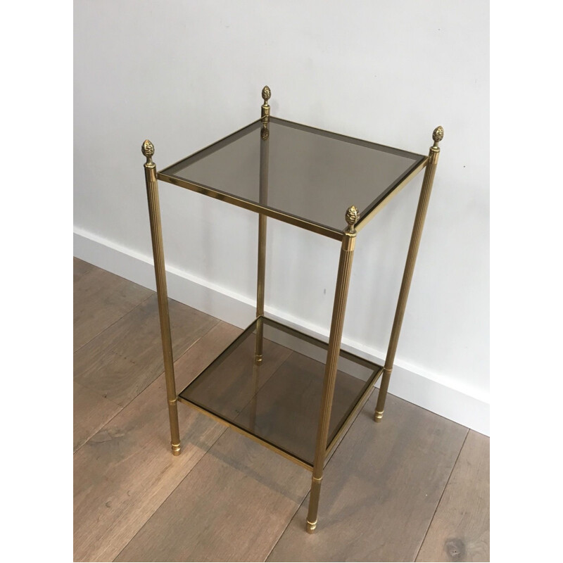 Pair of vintage brass side tables for the House of Jansen, France 1940