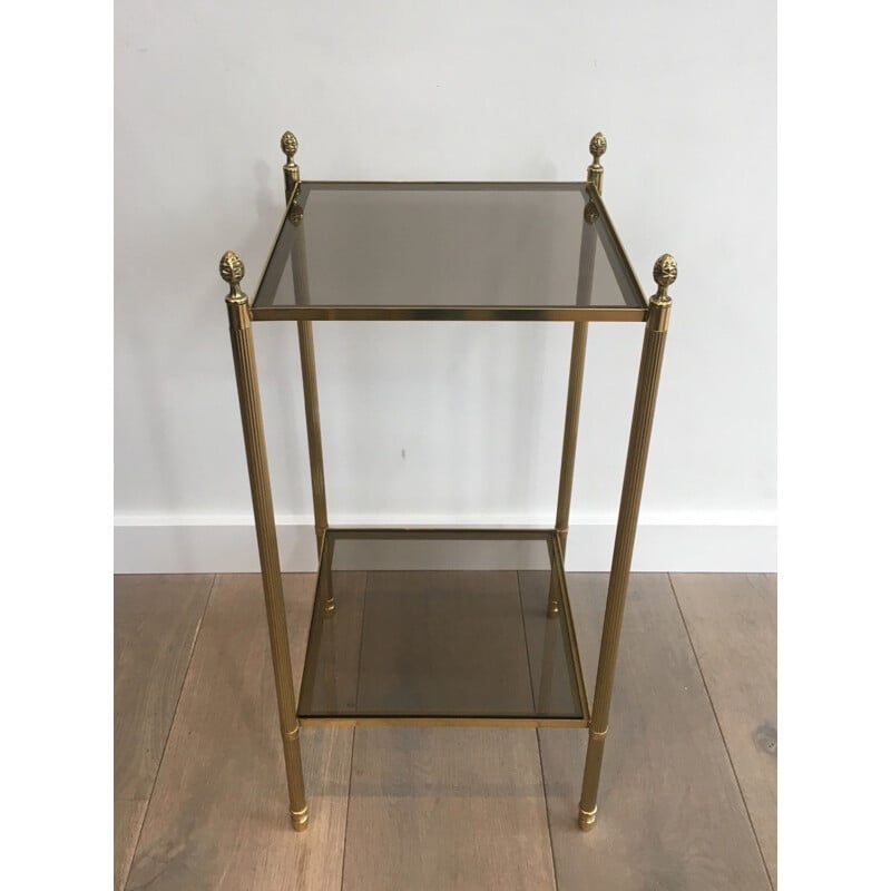 Pair of vintage brass side tables for the House of Jansen, France 1940