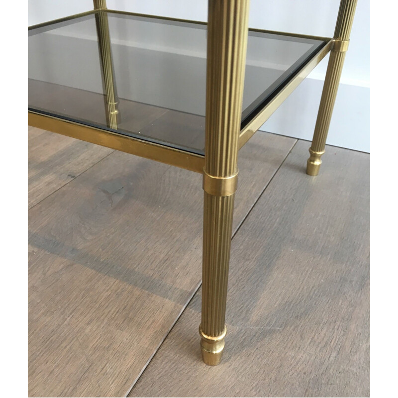 Pair of vintage brass side tables for the House of Jansen, France 1940