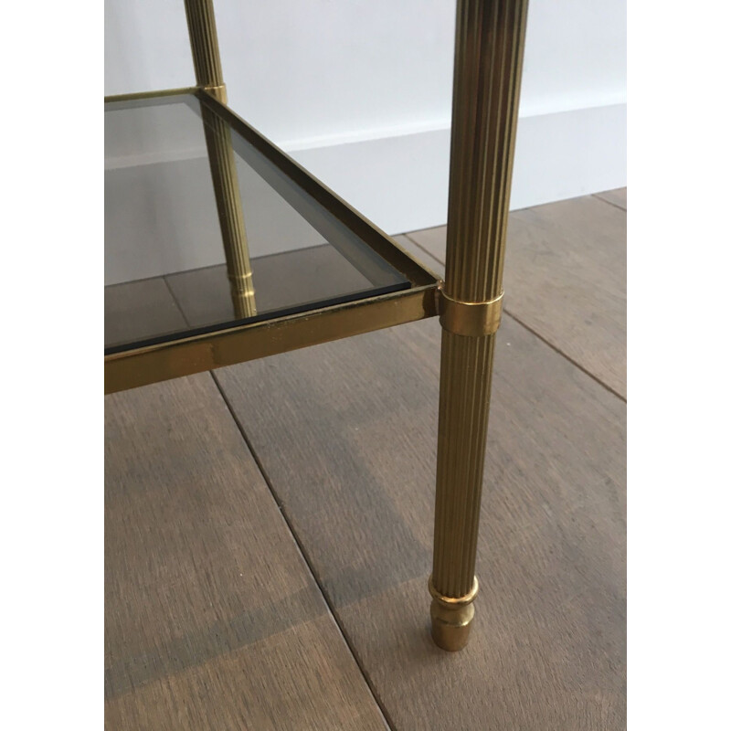 Pair of vintage brass side tables for the House of Jansen, France 1940