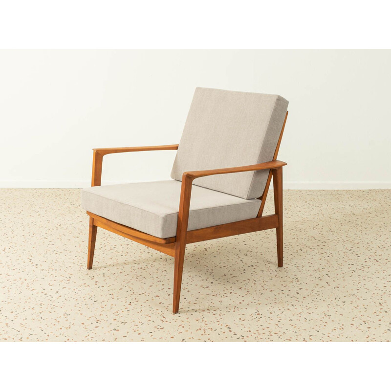 Vintage beechwood and fabric armchair, Germany 1960s