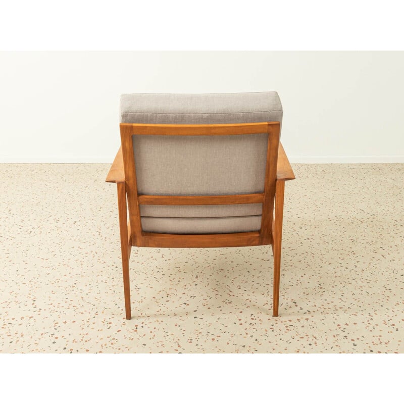 Vintage beechwood and fabric armchair, Germany 1960s