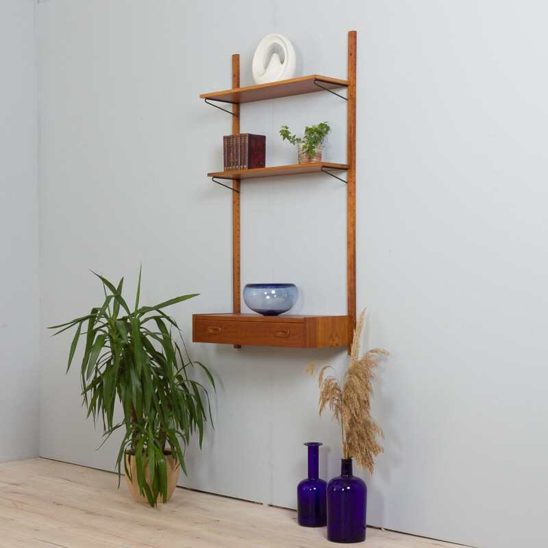 Vintage teak wall unit by Poul Cadovius and Preben Sorensen, Denmark 1960