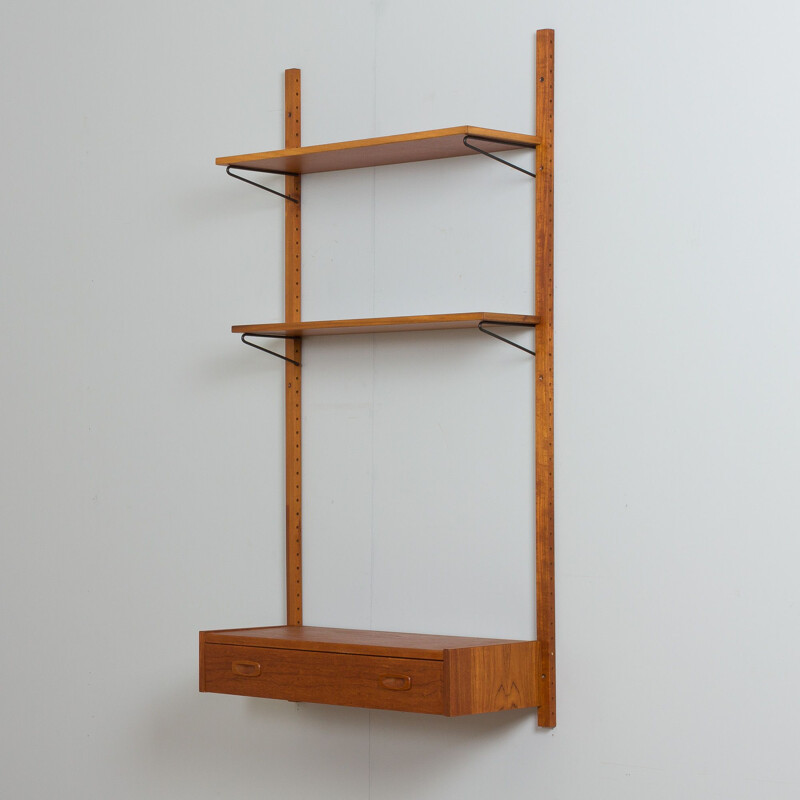 Vintage teak wall unit by Poul Cadovius and Preben Sorensen, Denmark 1960