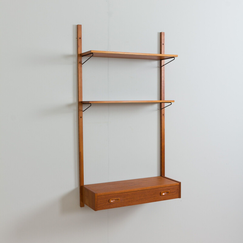 Vintage teak wall unit by Poul Cadovius and Preben Sorensen, Denmark 1960