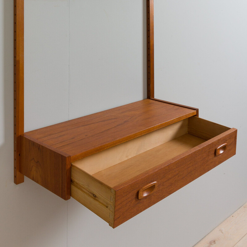 Vintage teak wall unit by Poul Cadovius and Preben Sorensen, Denmark 1960