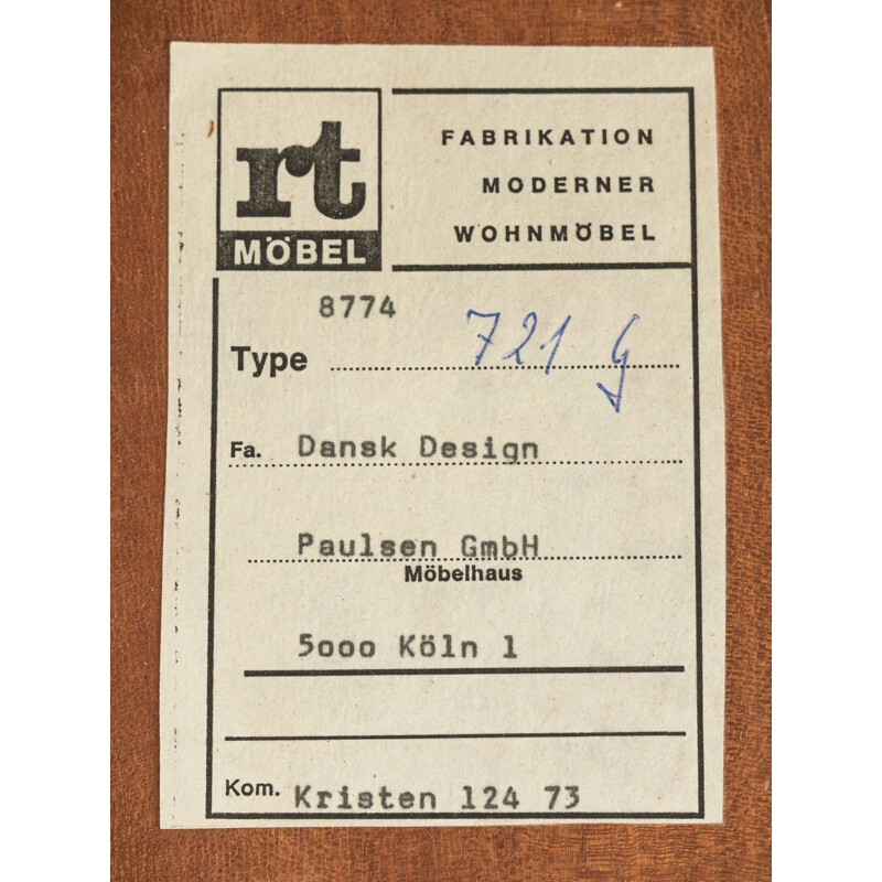 Vintage teakhouten kast van Heinrich Restenpatt, Duitsland 1960