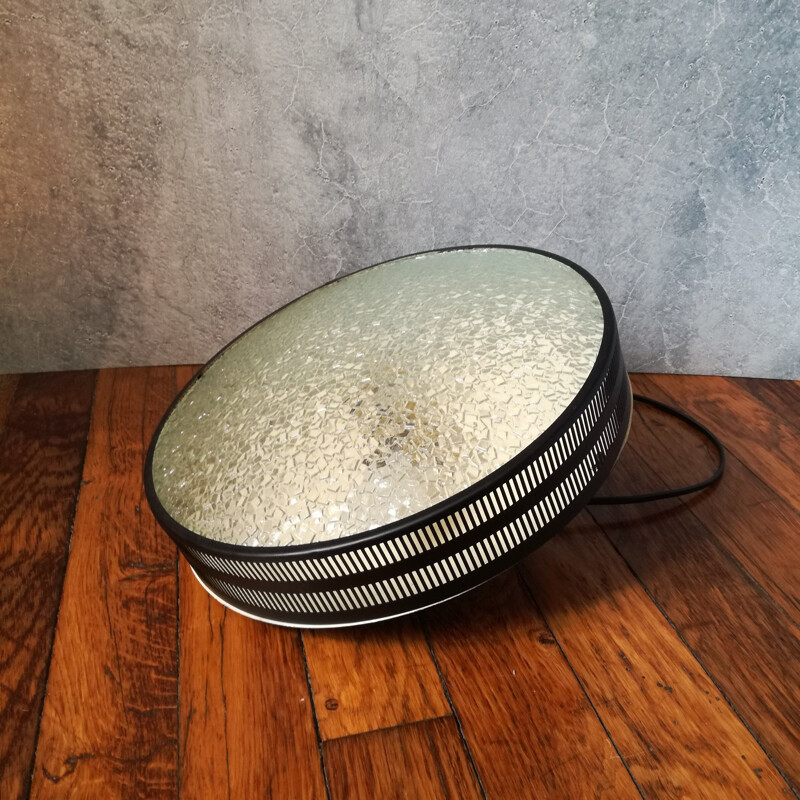 Vintage saucer-shaped 2-light pendant lamp