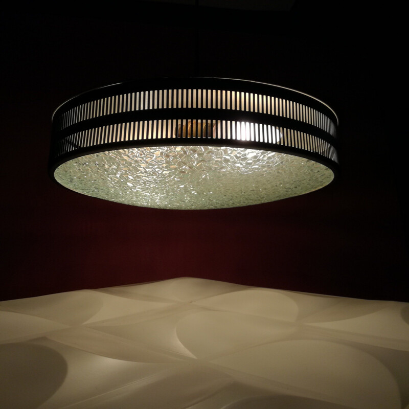 Vintage saucer-shaped 2-light pendant lamp