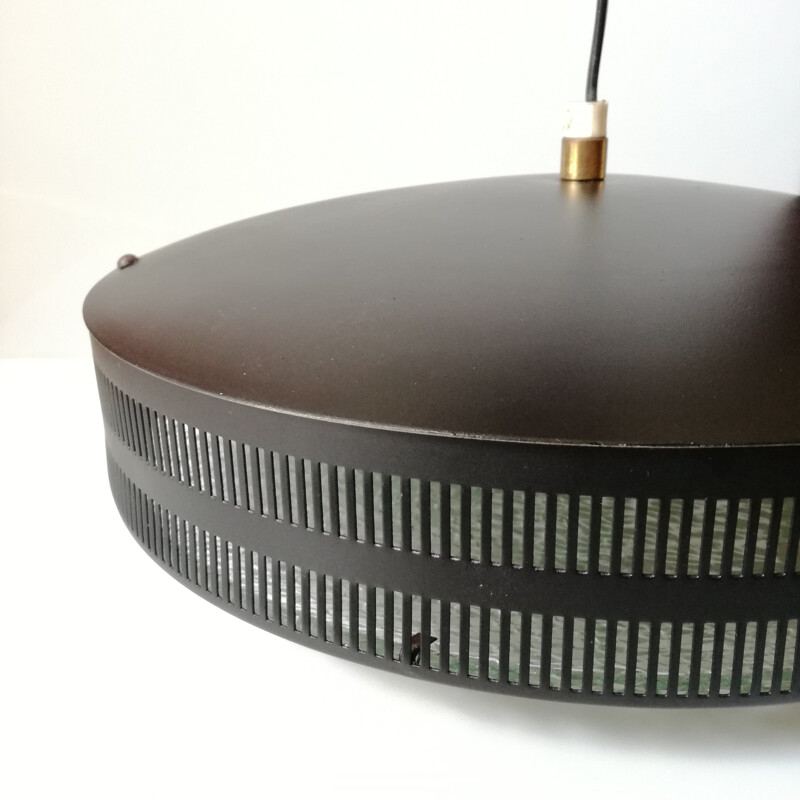 Vintage saucer-shaped 2-light pendant lamp