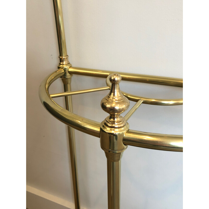 Vintage coat rack in mahogany brass and cast iron, France 1900