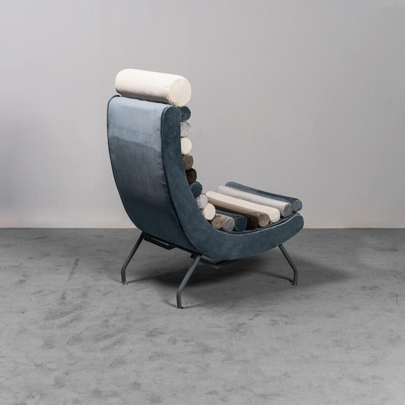 Vintage fluwelen fauteuil, 1970