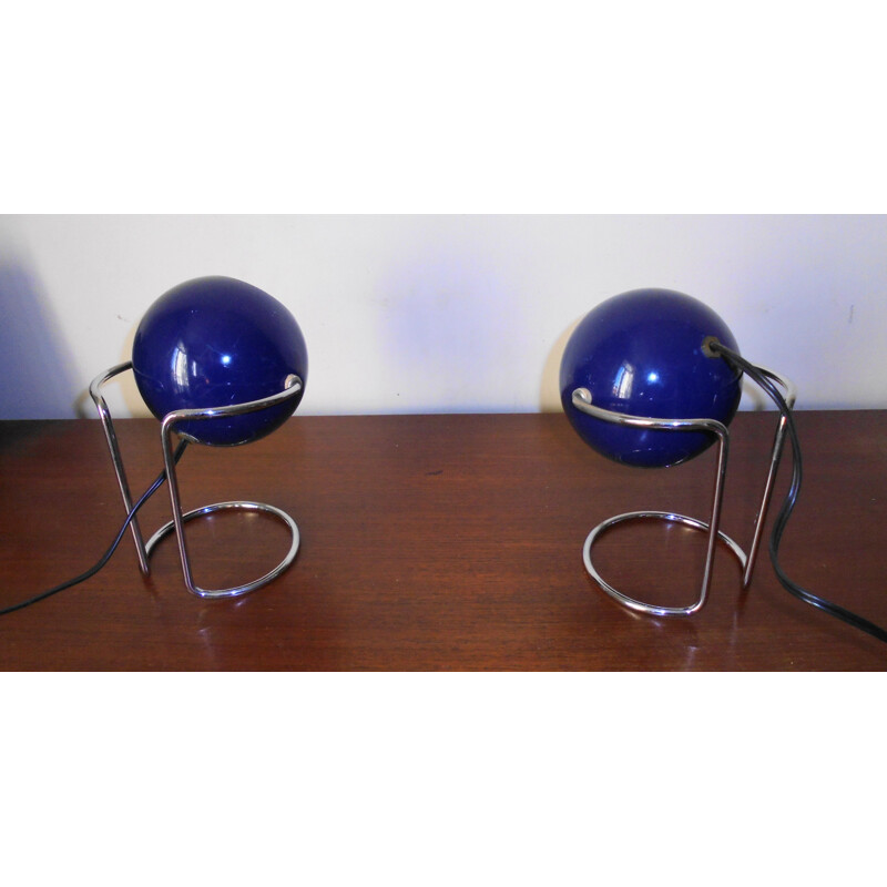 Pair of vintage Eyeball nightstand lamps, 1970s