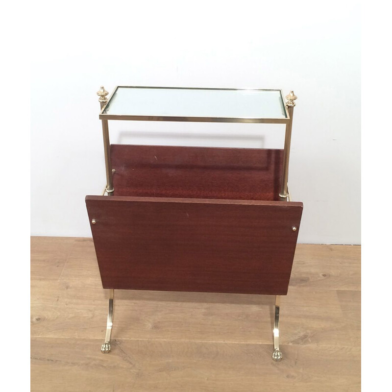 Vintage mahogany magazine rack, 1940s