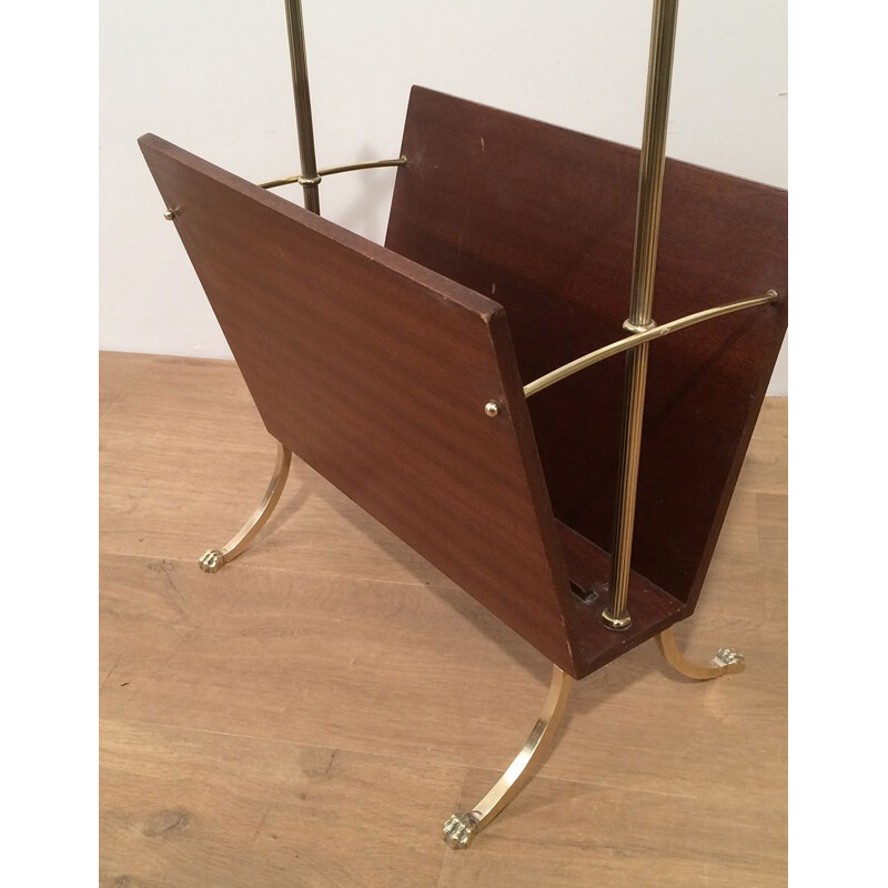 Vintage mahogany magazine rack, 1940s