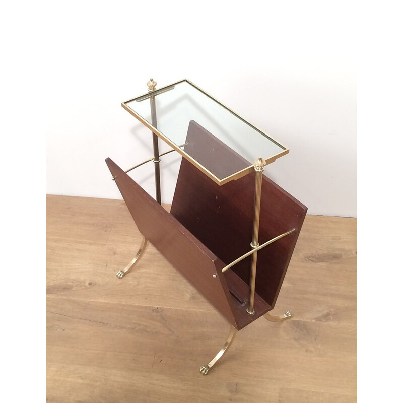 Vintage mahogany magazine rack, 1940s