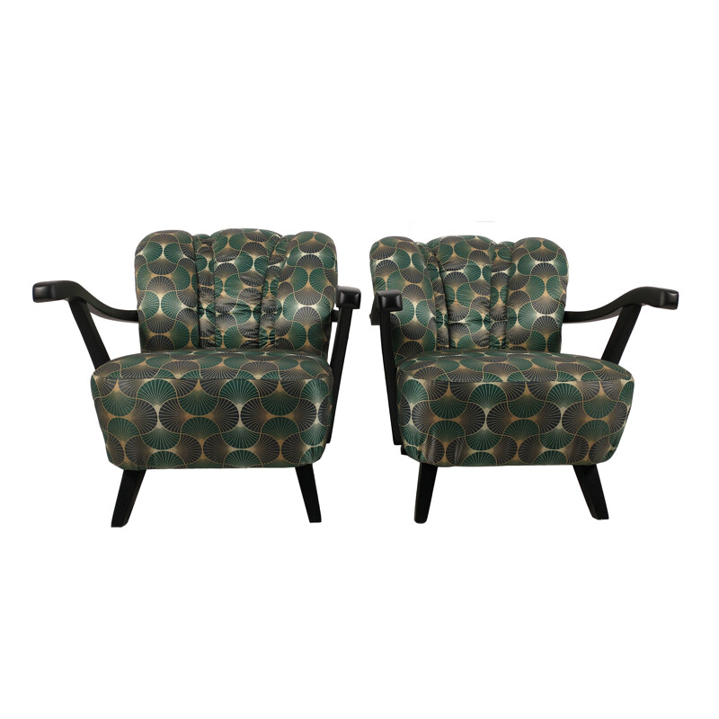 Pair of vintage Art deco armchairs, 1950s