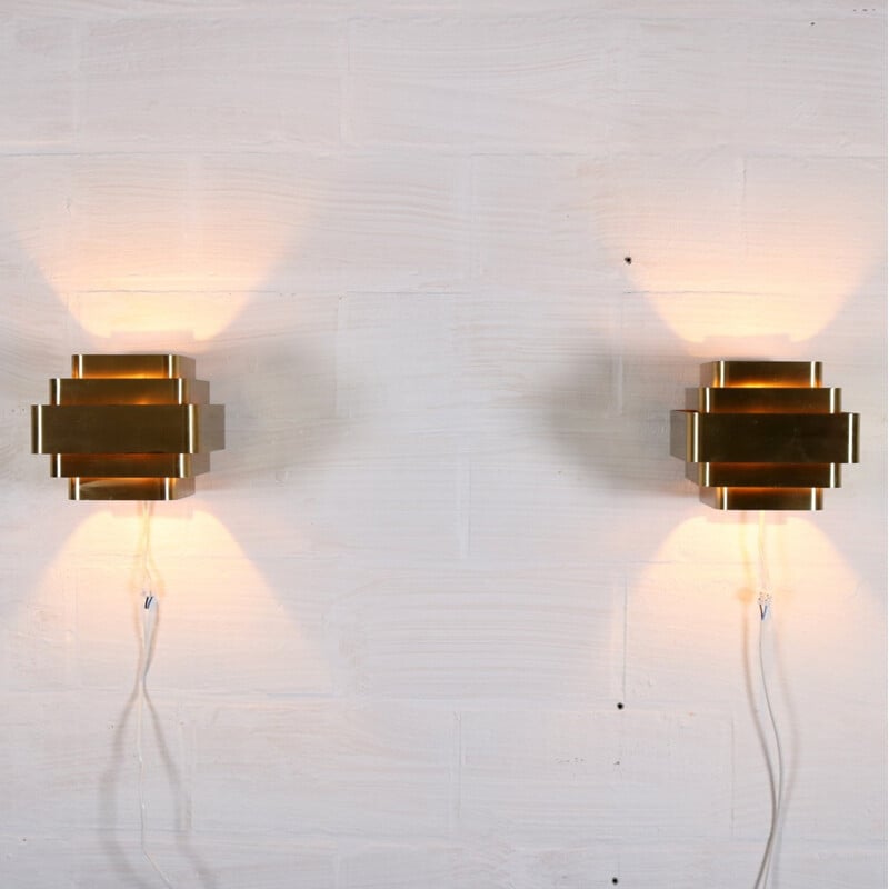 Two aluminium sconces, Jules WABBES - 1960s