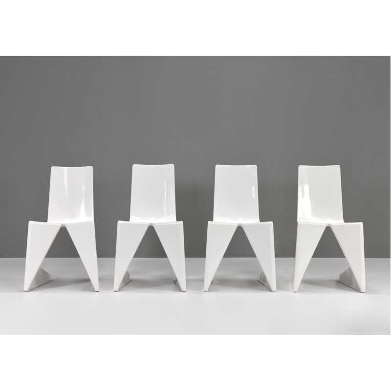 Set of 4 vintage chairs by Wiel Arets for Lensvelt, Netherlands 2005s