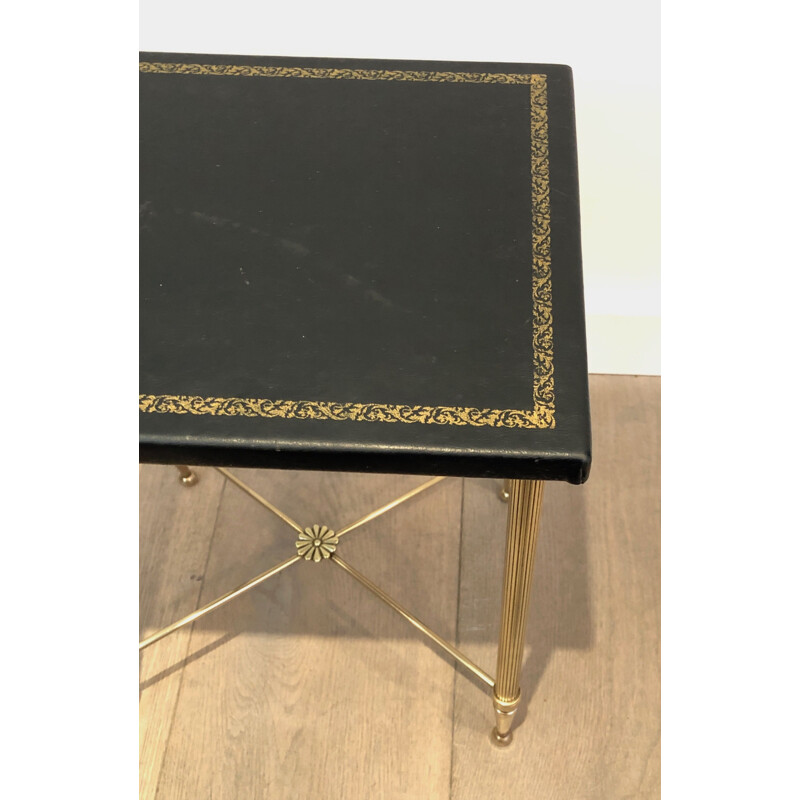 Vintage brass side table by Jansen, 1940s