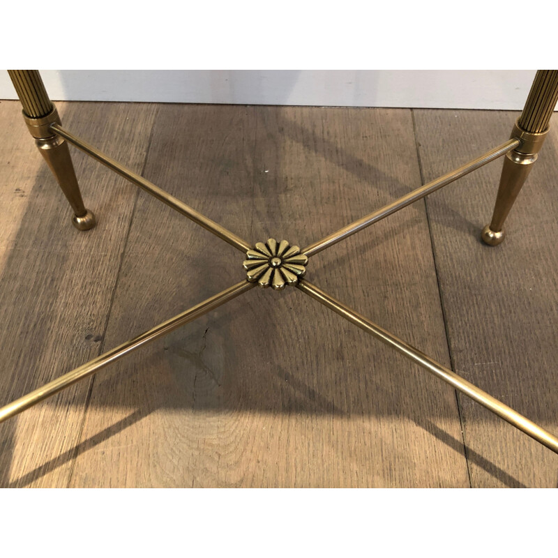 Vintage brass side table by Jansen, 1940s