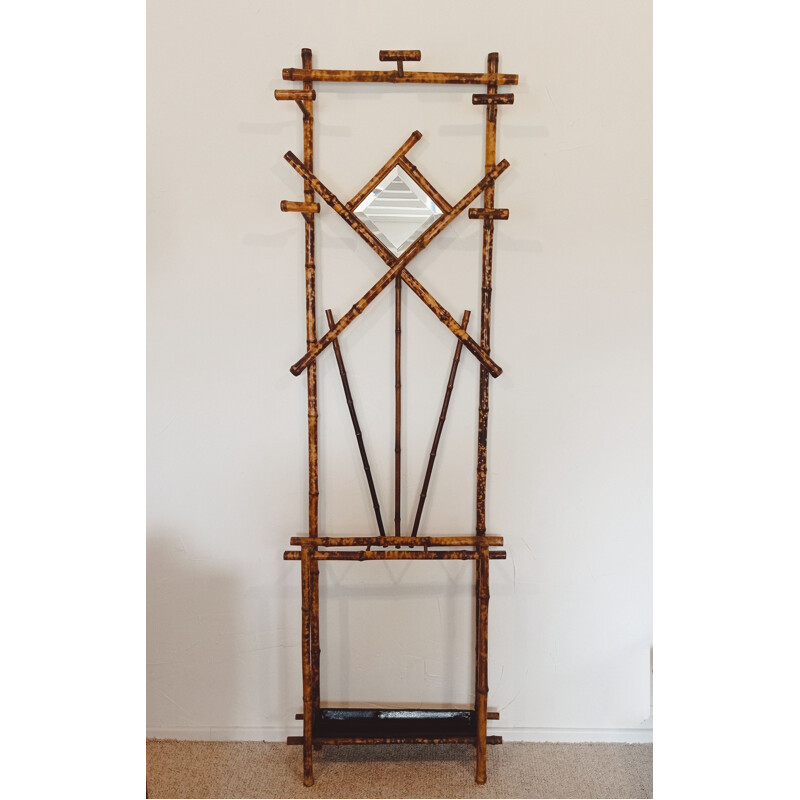 Vintage bamboo coat rack, 1960s