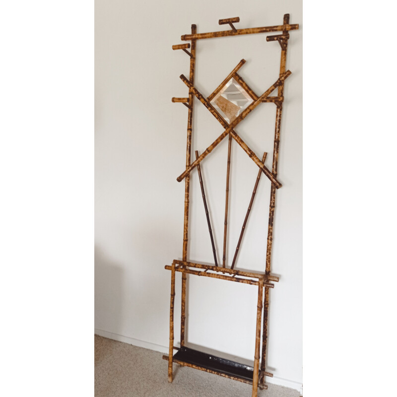 Vintage bamboo coat rack, 1960s