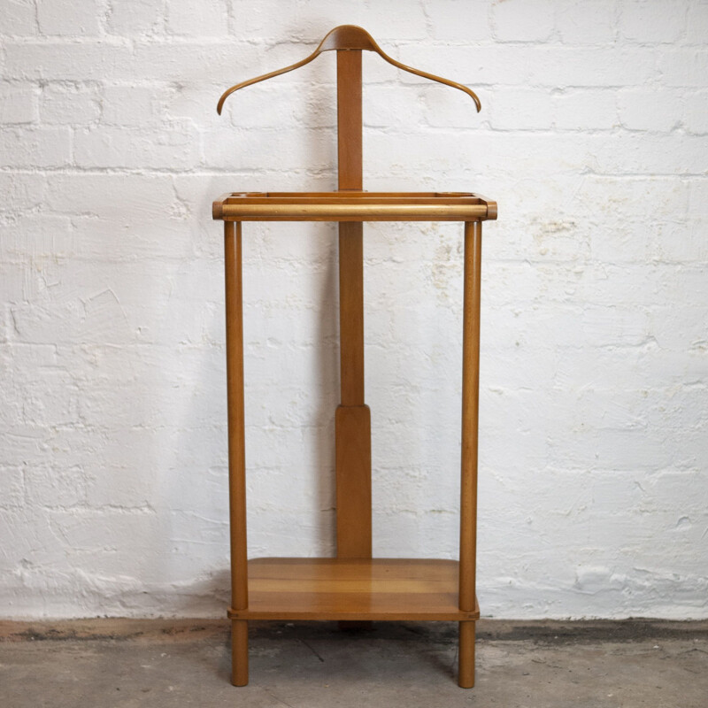 Swedish vintage birchwood clothes stand by Threemen & Ab Diö Möbelindustri, 1960s