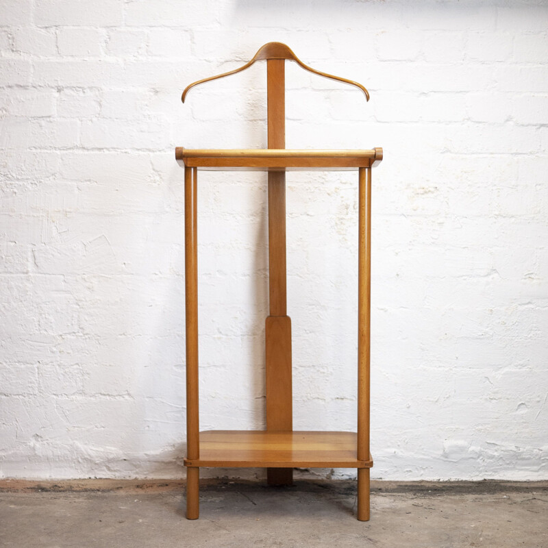 Swedish vintage birchwood clothes stand by Threemen & Ab Diö Möbelindustri, 1960s