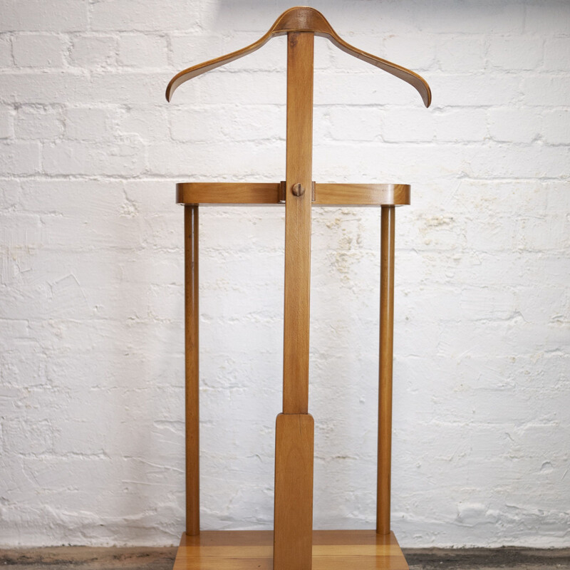 Swedish vintage birchwood clothes stand by Threemen & Ab Diö Möbelindustri, 1960s