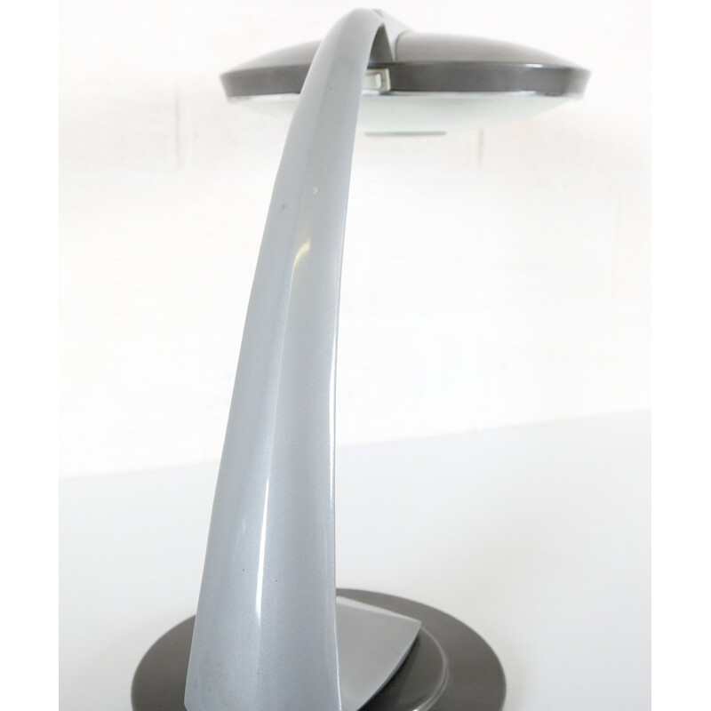 Lampe de bureau "Boomerang" en métal gris - 1950