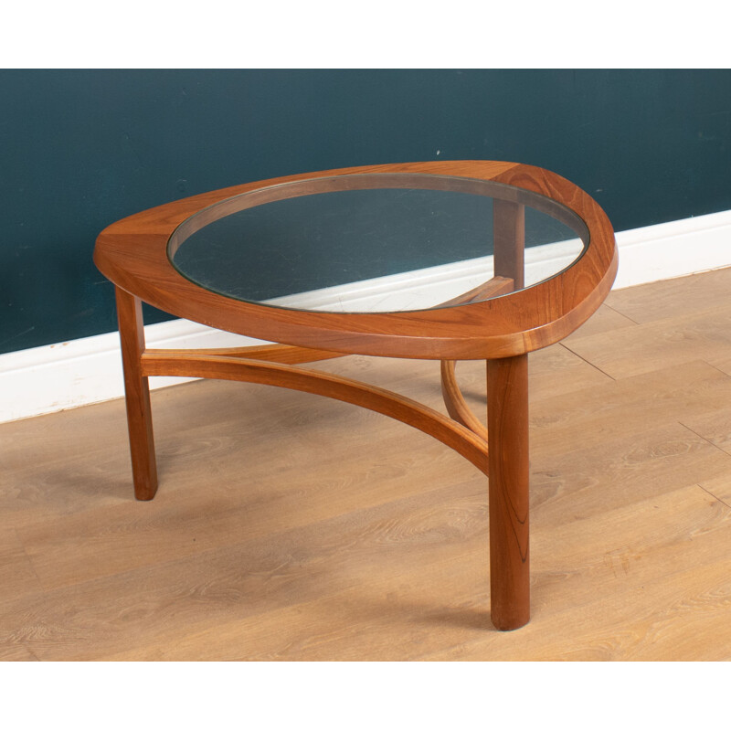 Vintage teak and glass coffee table by Nathan, England 1960