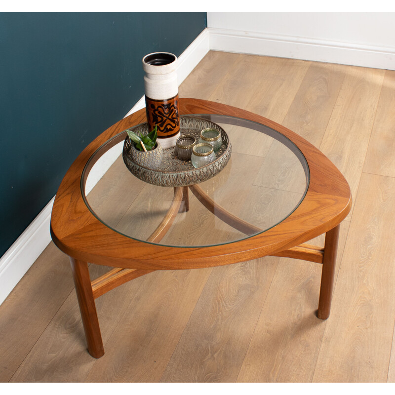 Vintage teak and glass coffee table by Nathan, England 1960