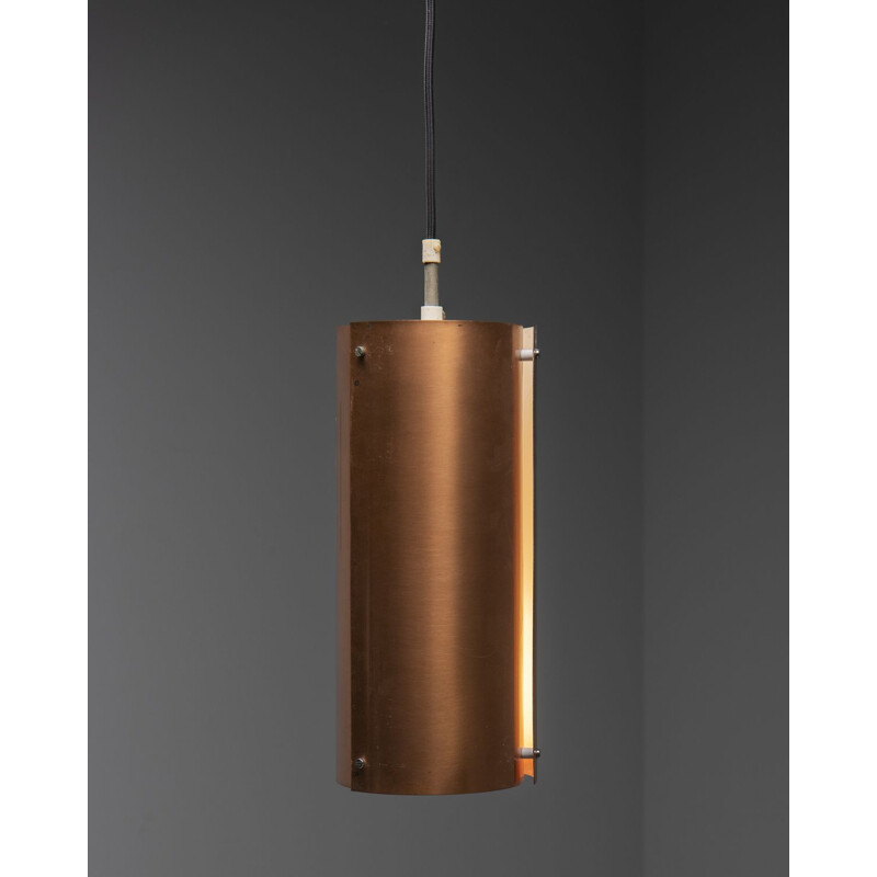 Vintage red copper pendant lamp, Sweden 1960